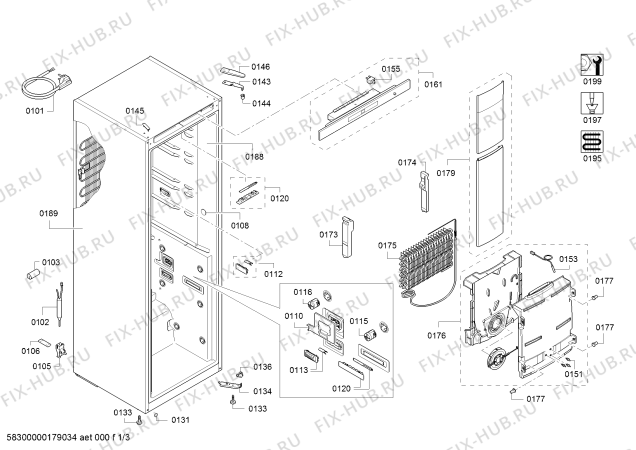 Схема №1 KS8348I30 to be defined by design as part of top panel electronic с изображением Крышка для холодильника Bosch 00770648