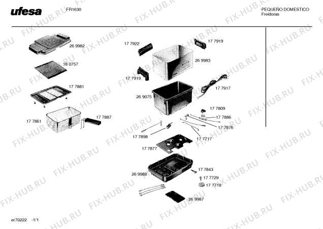 Схема №1 FR1630 с изображением Корзина для тостера (фритюрницы) Bosch 00367053