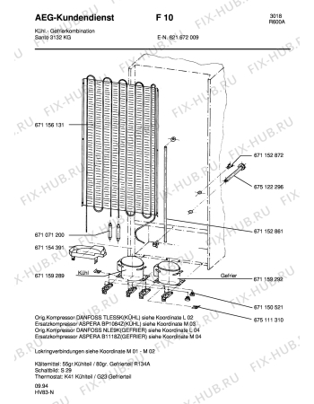 Взрыв-схема холодильника Aeg S3132-1 KG - Схема узла Refrigerator cooling system