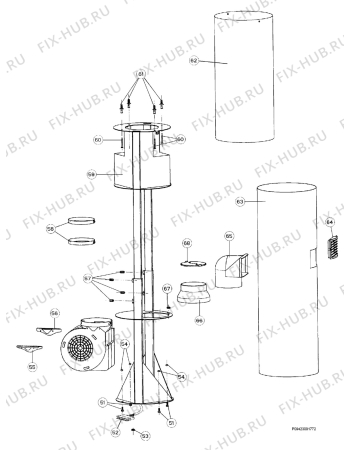 Взрыв-схема вытяжки Zanussi ZHC923X - Схема узла Section 2