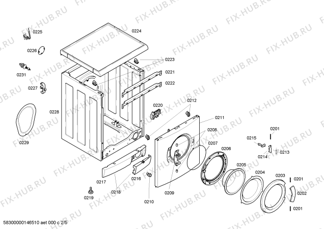 Взрыв-схема стиральной машины Bosch WVD24420EU - Схема узла 02