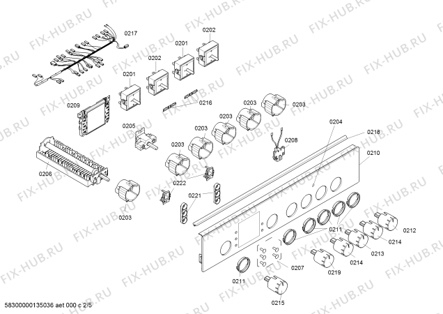 Взрыв-схема плиты (духовки) Bosch HLN444220S - Схема узла 02