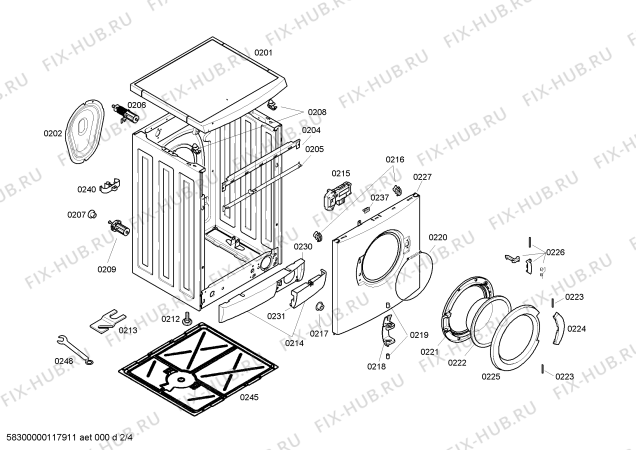 Схема №2 WHT0800HK HWF-800X с изображением Столешница для стиралки Bosch 00215249