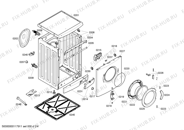 Схема №2 WHT0800HK HWF-800X с изображением Ручка для стиралки Bosch 00484130