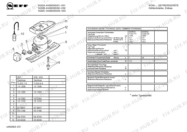 Взрыв-схема холодильника Neff K4563X0 - Схема узла 02