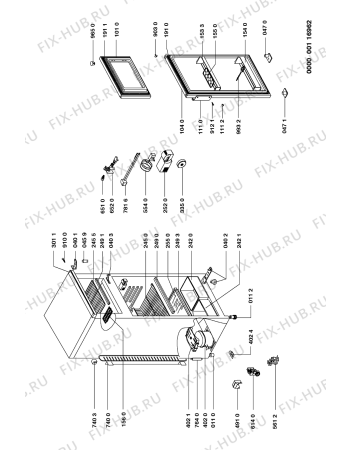 Схема №1 DP 2190 с изображением Элемент корпуса для холодильной камеры Whirlpool 481945299861