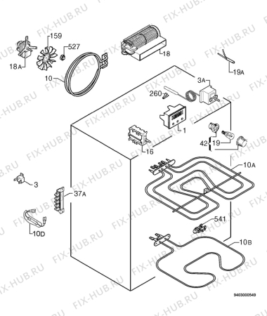 Взрыв-схема плиты (духовки) Electrolux EKD603500W - Схема узла Electrical equipment 268