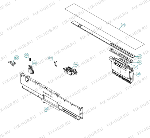 Схема №1 D5253 XL DK   -White Bi Soft (900001393, DW70.3) с изображением Отделка для электропосудомоечной машины Gorenje 269177