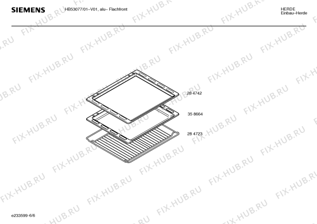Схема №4 HB53077 с изображением Инструкция по эксплуатации для плиты (духовки) Siemens 00528114
