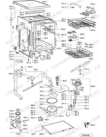 Взрыв-схема посудомоечной машины Whirlpool ADP 4548 WH - Схема узла