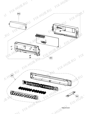 Взрыв-схема вытяжки Aeg DVB5960HB - Схема узла Command panel 037