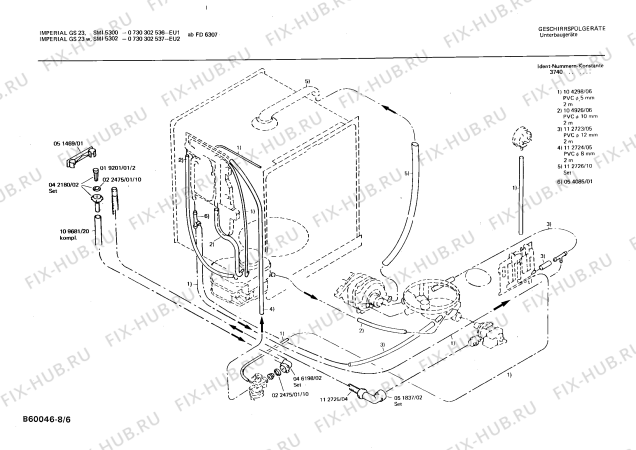 Схема №6 0730302707 GS24/1 с изображением Кольцо для посудомоечной машины Bosch 00025441