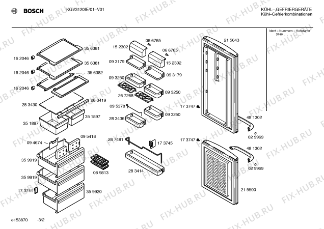 Взрыв-схема холодильника Bosch KGV3120IE - Схема узла 02