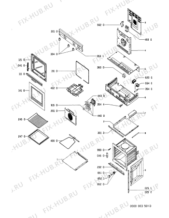 Схема №1 AKL380ZW AKL 380/NB с изображением Рукоятка для плиты (духовки) Whirlpool 481949869986