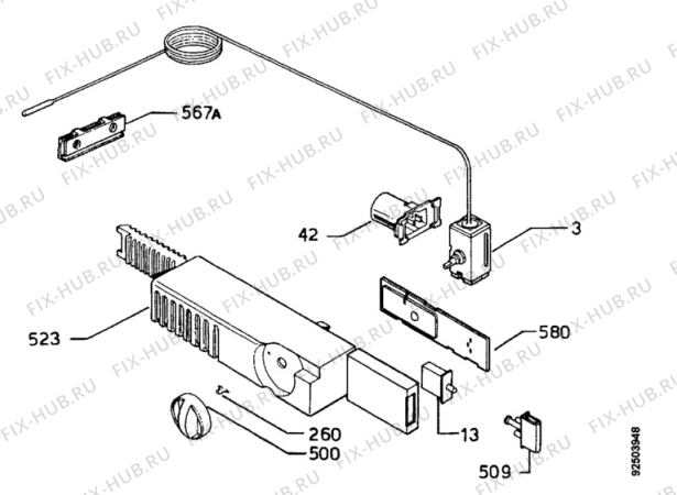 Взрыв-схема холодильника Juno JKG1453 - Схема узла Thermostat