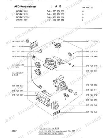 Взрыв-схема стиральной машины Aeg LAV670 W - Схема узла Electrical equipment 268