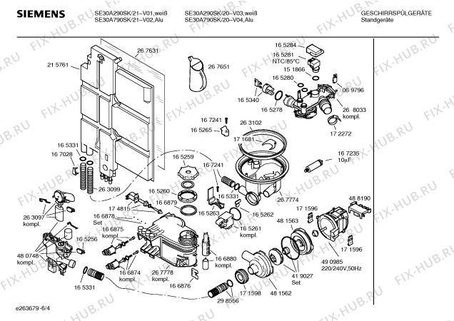 Схема №2 SL60A591 с изображением Краткая инструкция для посудомойки Siemens 00586124