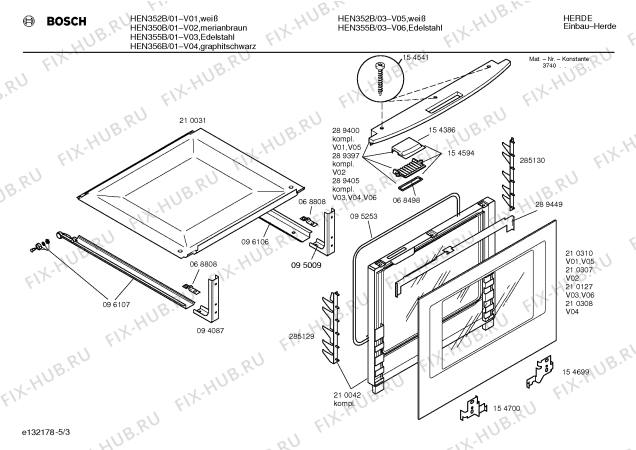 Взрыв-схема плиты (духовки) Bosch HEN352B - Схема узла 03