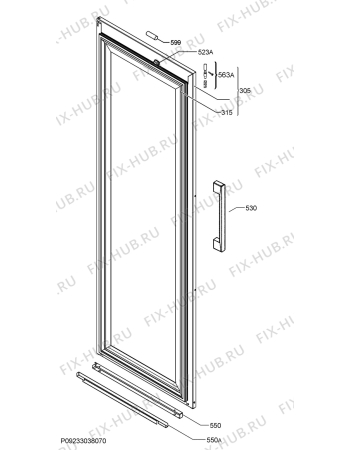 Взрыв-схема холодильника Kuppersbusch EWK178002Z - Схема узла Door 003