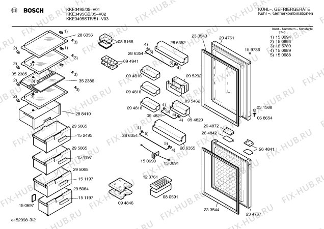 Схема №2 KKE3495 с изображением Клапан для холодильника Bosch 00264695