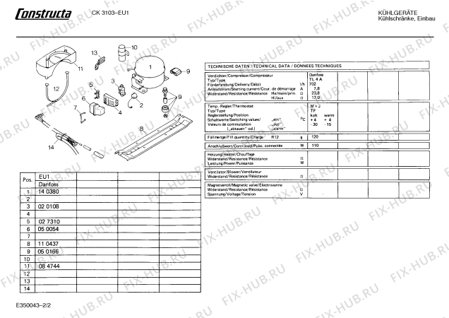 Взрыв-схема холодильника Constructa CK3103 - Схема узла 02