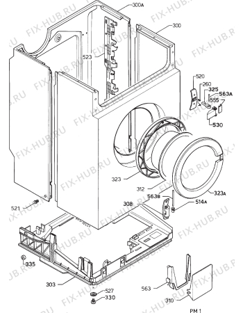 Взрыв-схема стиральной машины Zanussi FL853 - Схема узла Cabinet + armatures