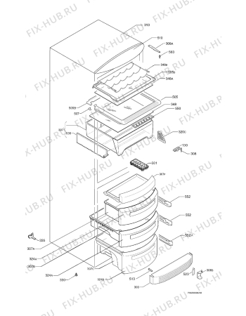 Взрыв-схема холодильника Zanussi Electrolux ZX97/5W - Схема узла Housing 001