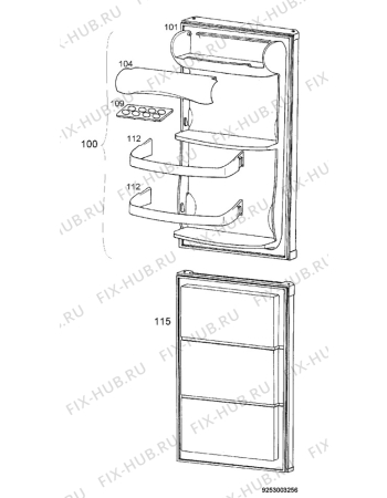 Взрыв-схема холодильника Zanussi ZK20/10-1R - Схема узла Door 003