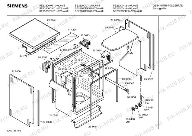 Взрыв-схема посудомоечной машины Siemens SE23202EU - Схема узла 03