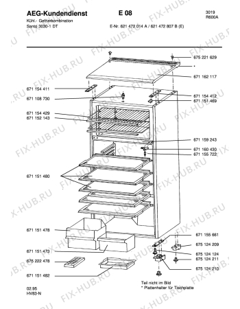 Взрыв-схема холодильника Aeg S3030-1 DT E - Схема узла Housing 001