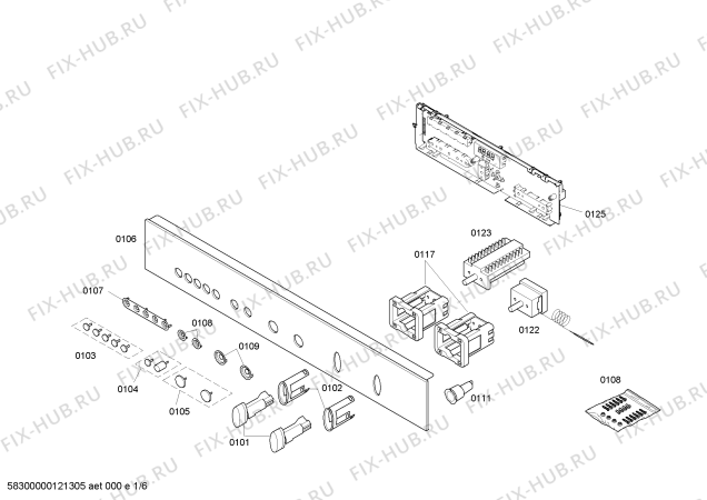 Схема №3 B6734N0NL с изображением Модуль реле для плиты (духовки) Bosch 00642253