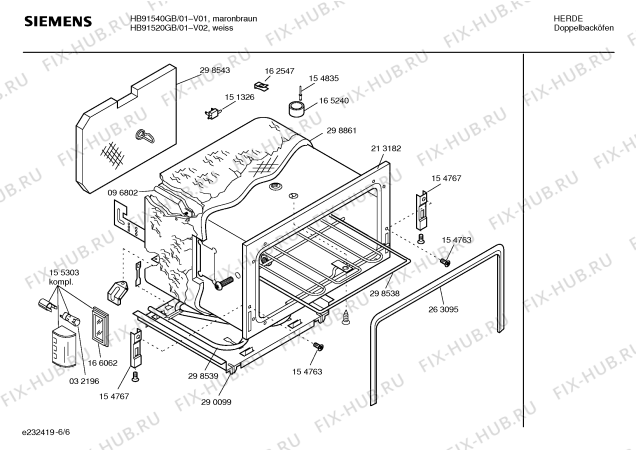 Схема №4 HB91540GB с изображением Панель управления для плиты (духовки) Siemens 00299214