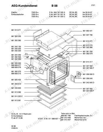 Взрыв-схема плиты (духовки) Aeg 7320B-A - Схема узла Section1