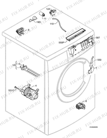 Взрыв-схема стиральной машины Electrolux EWF14283W - Схема узла Electrical equipment 268