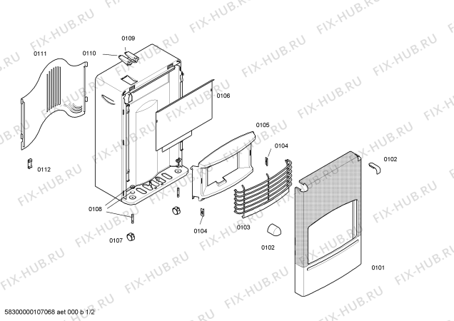 Схема №1 2DC270XS Bosch с изображением Кнопка для обогревателя (вентилятора) Bosch 00418362