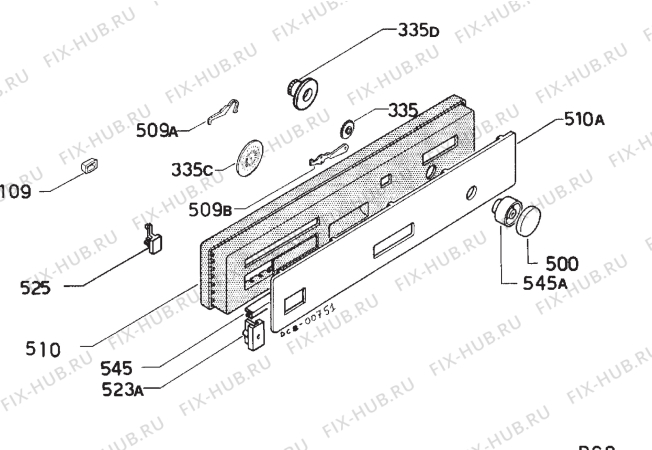 Взрыв-схема посудомоечной машины Zanussi ID5220G - Схема узла Command panel 037