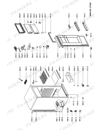 Схема №1 ARL 166/G с изображением Элемент корпуса для холодильника Whirlpool 481944269089