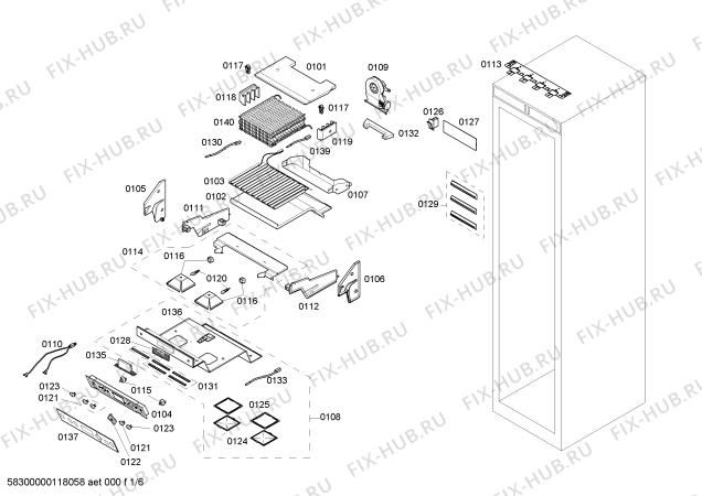 Схема №3 T30IR70FSS с изображением Шина для холодильной камеры Bosch 00449086