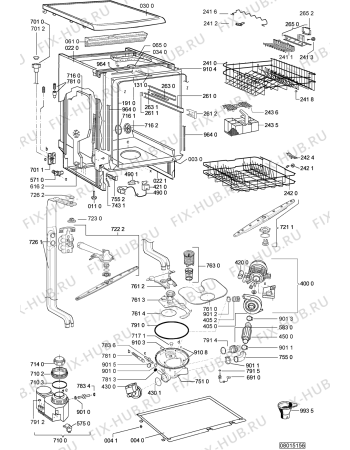 Взрыв-схема посудомоечной машины Whirlpool ADP 4549 - Схема узла
