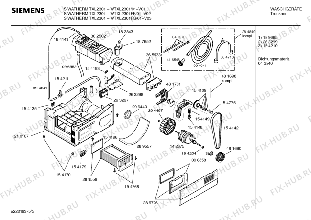 Схема №2 WTXL2301FG SIWATHERM TXL2301 с изображением Инструкция по установке и эксплуатации для сушильной машины Siemens 00585817