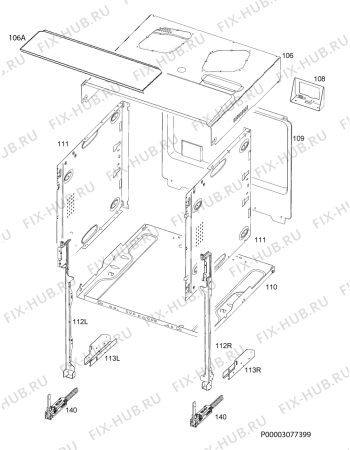 Взрыв-схема плиты (духовки) Electrolux EVYP5841AX - Схема узла Housing 001