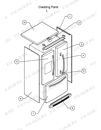 Схема №3 KRFC - 9010  B с изображением Другое для холодильника Whirlpool 482000010608