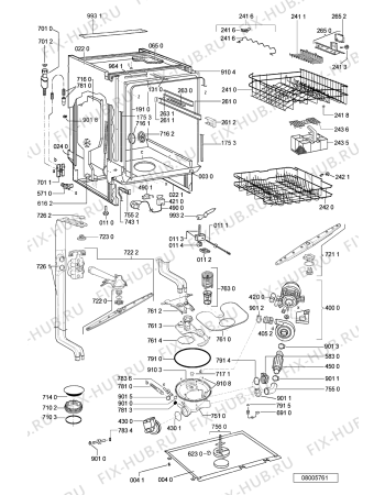Схема №1 DWH B80 W с изображением Вставка (втулка) для посудомоечной машины Whirlpool 481245373459