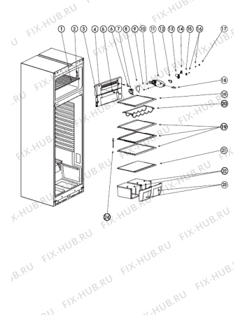 Взрыв-схема холодильника Ariston MT1185NFXLZ (F038558) - Схема узла