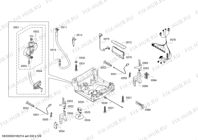 Взрыв-схема посудомоечной машины Siemens SR55M586EU - Схема узла 05