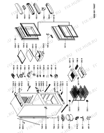 Схема №1 ART 458/3-LH с изображением Ящичек для холодильной камеры Whirlpool 481241828425