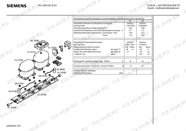 Взрыв-схема холодильника Siemens KG43S120IE - Схема узла 04