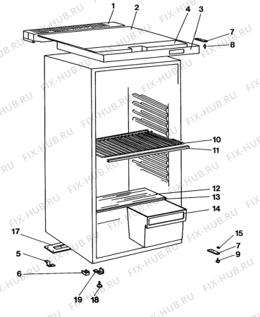 Взрыв-схема холодильника Upo UJVL209 - Схема узла C10 Cabinet/Interior