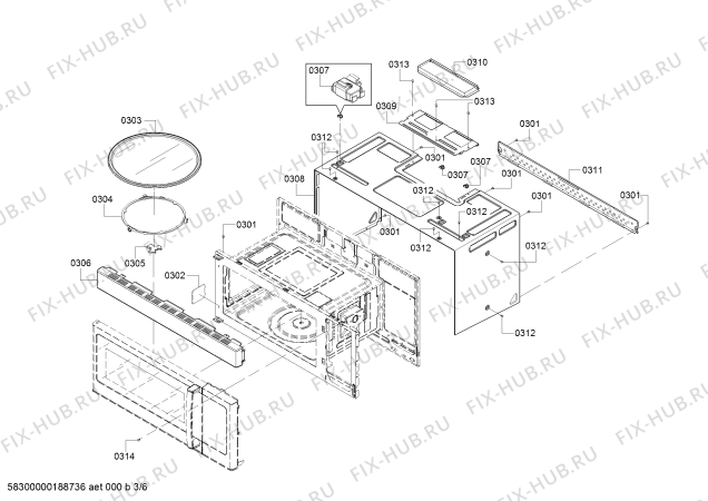 Схема №4 HMV3022U Bosch с изображением Магнетрон для микроволновки Bosch 00652690