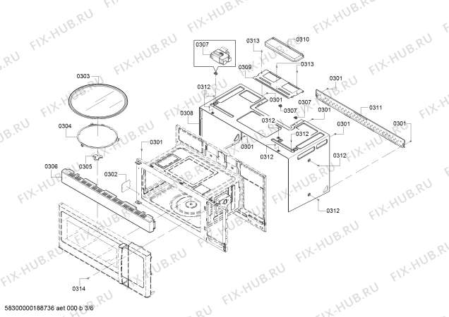 Схема №4 HMV5052C Bosch с изображением Затвор для микроволновки Bosch 12009439